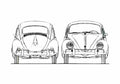 Blueprint Volkswagen Beetle 1200 Sedan 1958 A4 Photo Print