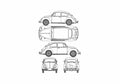 Blueprint Volkswagen Beetle 1200 Type 1 Sedan 1967 A4 Photo Print
