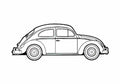 Blueprint Volkswagen Beetle 1300 Coupe 1961 A4 Photo Print
