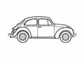 Blueprint Volkswagen Beetle 1302 Sedan 1974 A4 Photo Print