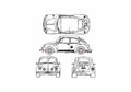 Blueprint Volkswagen Beetle 1303 Hatchback 1988 A4 Photo Print