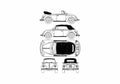 Blueprint Volkswagen Beetle 1303S Cabriolet 1973 A4 Photo Print