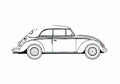 Blueprint Volkswagen Beetle Cabriolet 1954 A4 Photo Print