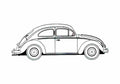 Blueprint Volkswagen Beetle Coupe 1954 A4 Photo Print