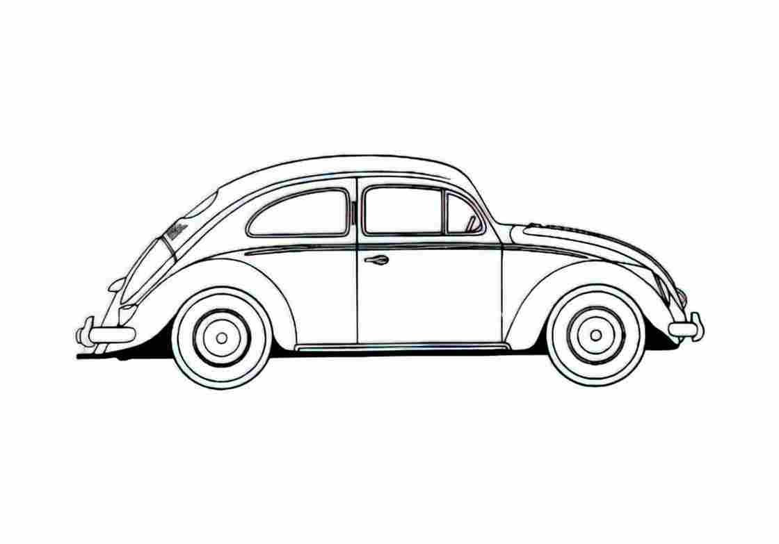 Blueprint Volkswagen Beetle Coupe 1954 A4 Photo Print