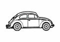 Blueprint Volkswagen Beetle Coupe 1970 A4 Photo Print