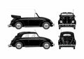 Blueprint Volkswagen Beetle Karmann Cabriolet 1953 A4 Photo Print