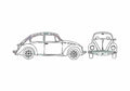 Blueprint Volkswagen Beetle Mexico Coupe 1997 A4 Photo Print