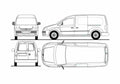 Blueprint Volkswagen Caddy LWB Van 2008 A4 Photo Print