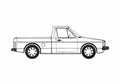 Blueprint Volkswagen Caddy Pick up 1982 A4 Photo Print