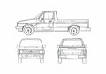Blueprint Volkswagen Caddy Pick up 1990 A4 Photo Print