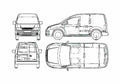 Blueprint Volkswagen Caddy Van 2006 A4 Photo Print