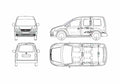 Blueprint Volkswagen Caddy Wagon 2006 A4 Photo Print