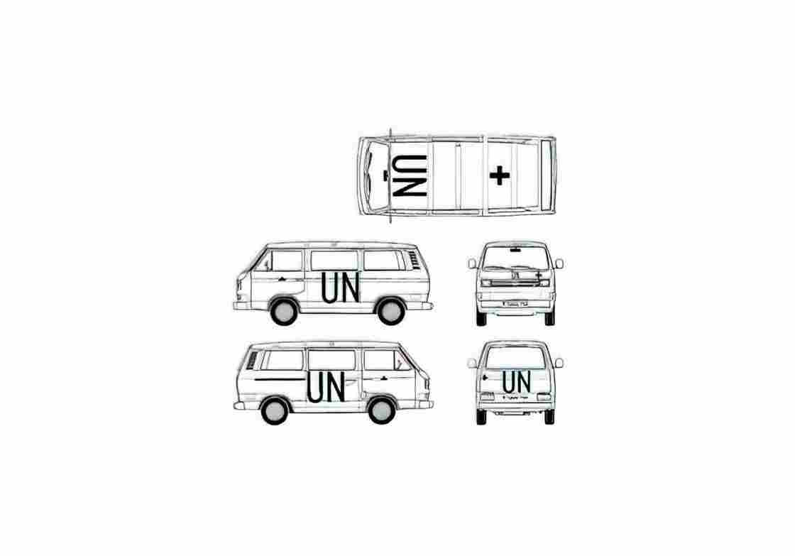 Blueprint Volkswagen Caravelle Bus 1992 1) 01 A4 Photo Print
