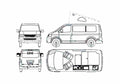 Blueprint Volkswagen Caravelle California Camper Van 2006 A4 Photo Print