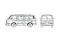 Blueprint Volkswagen Caravelle Carat Minivan 1991 A4 Photo Print