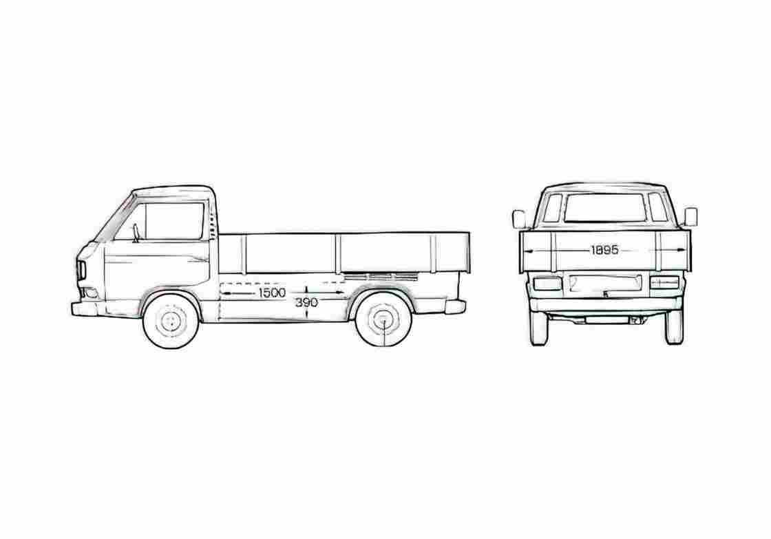 Blueprint Volkswagen Caravelle Pick up 2000 A4 Photo Print