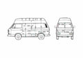 Blueprint Volkswagen Caravelle Van 1995 A4 Photo Print