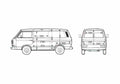 Blueprint Volkswagen Caravelle Van 1996 A4 Photo Print