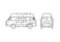 Blueprint Volkswagen Caravelle Van 2002 A4 Photo Print