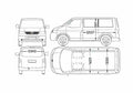 Blueprint Volkswagen Caravelle Van 2005 A4 Photo Print