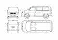 Blueprint Volkswagen Caravelle Van 2006 A4 Photo Print