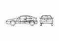 Blueprint Volkswagen Corrado Storm Hatchback 1991 A4 Photo Print