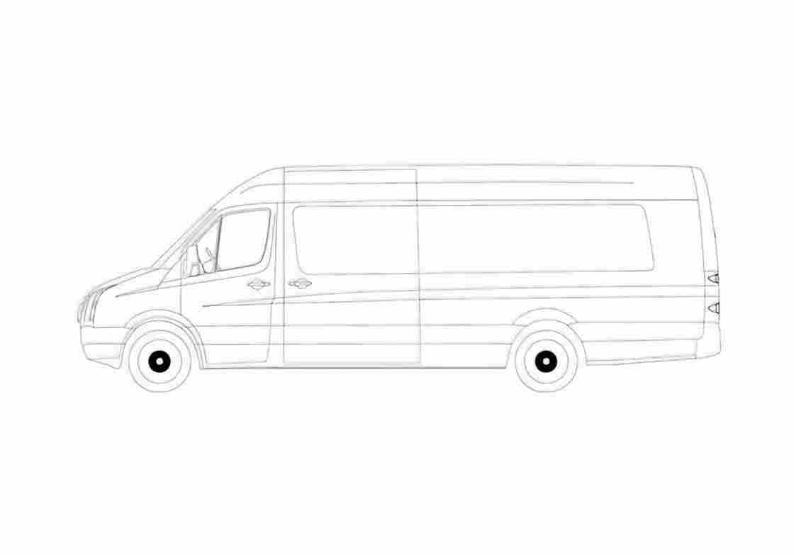 Blueprint Volkswagen Crafter Van 2008 A4 Photo Print