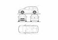 Blueprint Volkswagen CrossTouran Minivan 2009 A4 Photo Print