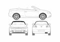 Blueprint Volkswagen Eos Cabriolet 2008 A4 Photo Print