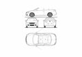 Blueprint Volkswagen Eos Cabriolet 2009 A4 Photo Print