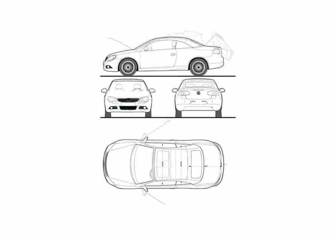Blueprint Volkswagen Eos Coupe 2009 A4 Photo Print
