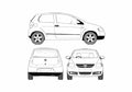 Blueprint Volkswagen Fox Hatchback 2008 A4 Photo Print