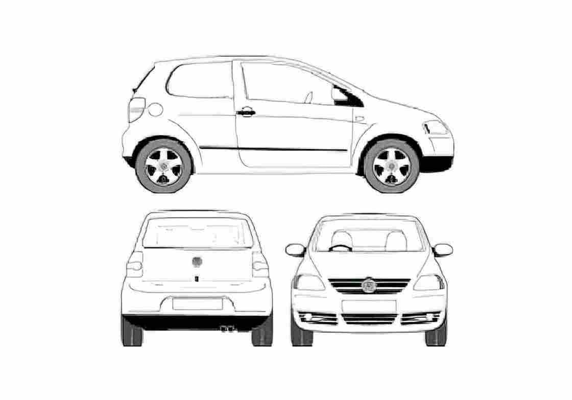 Blueprint Volkswagen Fox Hatchback 2008 A4 Photo Print