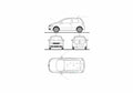 Blueprint Volkswagen Fox Hatchback 2009 A4 Photo Print