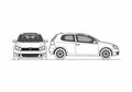 Blueprint Volkswagen Golf 3 door Hatchback 2010 A4 Photo Print