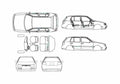 Blueprint Volkswagen Golf III Hatchback 2001 A4 Photo Print