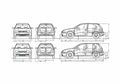 Blueprint Volkswagen Golf IV 3 5 doors Hatchback 1997 A4 Photo Print
