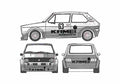 Blueprint Volkswagen Golf MK I 3 door Hatchback 1988 A4 Photo Print