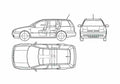 Blueprint Volkswagen Golf MK IV Wagon 2005 A4 Photo Print
