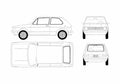 Blueprint Volkswagen Golf Mk I Hatchback 1975 A4 Photo Print