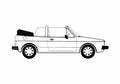Blueprint Volkswagen Golf Mk I Rabbit Cabriolet 1981 A4 Photo Print