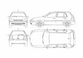 Blueprint Volkswagen Golf Mk III Hatchback 1999 A4 Photo Print