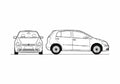 Blueprint Volkswagen Golf Plus Microvan 2008 A4 Photo Print