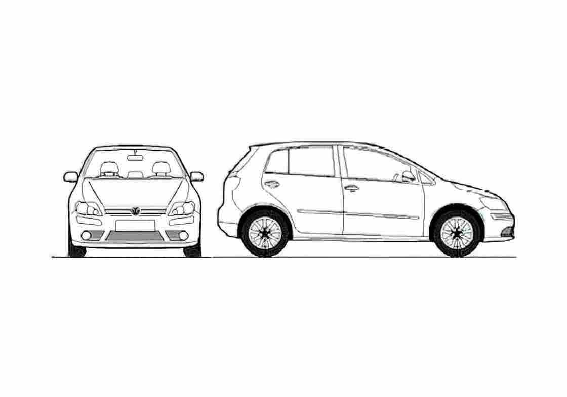 Blueprint Volkswagen Golf Plus Microvan 2008 A4 Photo Print