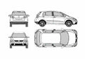 Blueprint Volkswagen Golf Plus Minivan 2007 A4 Photo Print