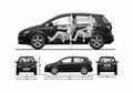 Blueprint Volkswagen Golf Plus Wagon 2009 A4 Photo Print