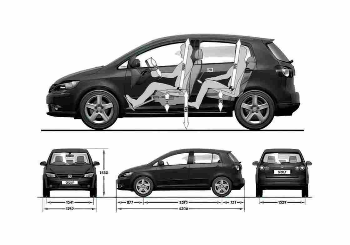 Blueprint Volkswagen Golf Plus Wagon 2009 A4 Photo Print