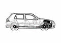 Blueprint Volkswagen Golf R32 Hatchback 2004 A4 Photo Print