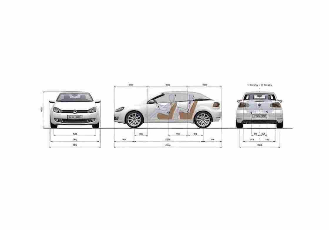 Blueprint Volkswagen Golf VI Cabriolet 2008 A4 Photo Print